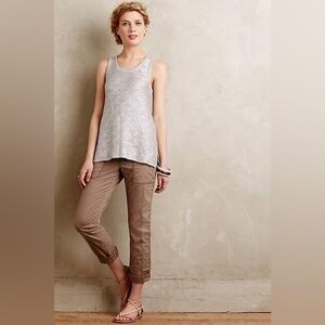 Anthropologie Moth Sana Foiled Silver Knit Tank Sweater Vest Metallic